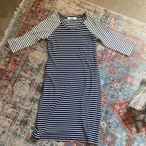 Sonnet and James midi play dress, sz small, black and white stripe. Never worn.